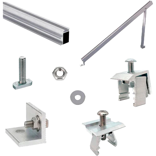 Estrutura de Alumínio para Solo Plano 2 Painéis