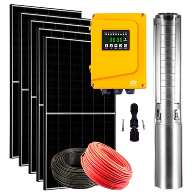 Kit de Bomba Solar Híbrida ZIRI 3SCP2-110 1,5CV 132m 4,6m³/h