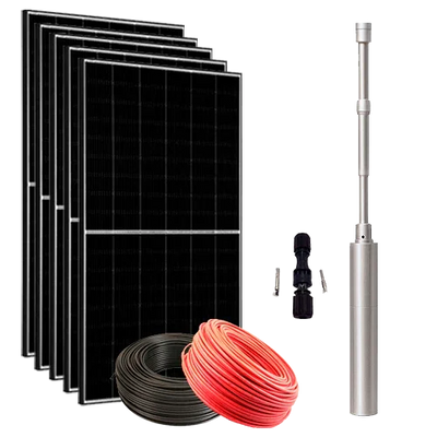 Kit Bomba Solar Híbrida ZIRI 4SH1.4-200 1,5CV 200m 1,5m³/h