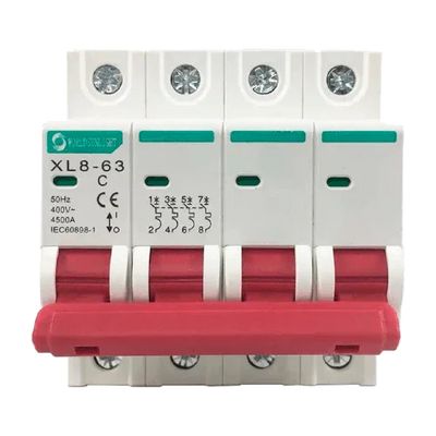 Disjuntor Magnetotérmico XL8-63 4P 16A 400V AC Curva C