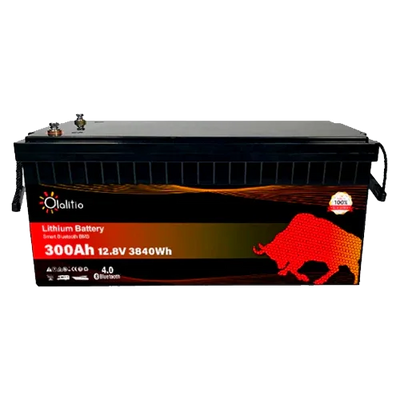 Bateria de Lítio 12V 300Ah Olalitio OLA-12-300-P Bluetooth