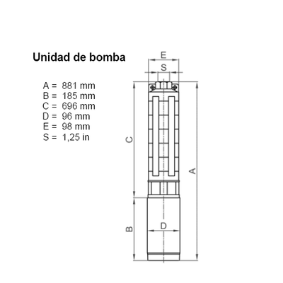 Bomba Solar Submersível Lorentz PU1800 C-SJ1-25 3m³/h 140m Centrífuga