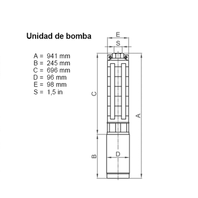 Bomba Solar Submersível Lorentz PU4000 C-SJ5-25 7,0m³/h 140m