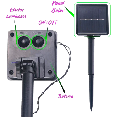 Grinalda Solar 200 LEDs 3000K Exterior JND-9138H
