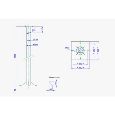 Terminal Torre Bornay Acoplamento P400/750 1,3 m
