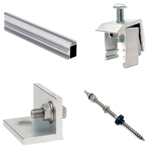 Estrutura Alumínio Coplanar Parafuso 1 Painel