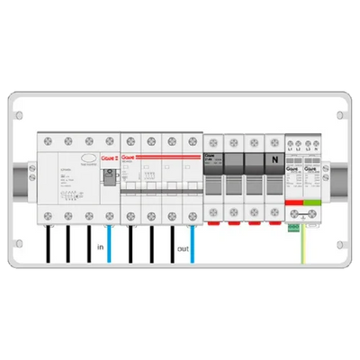 Caixa de Proteções AC Trifásica GAVE ACT40SDA 28kW 40A 30mA