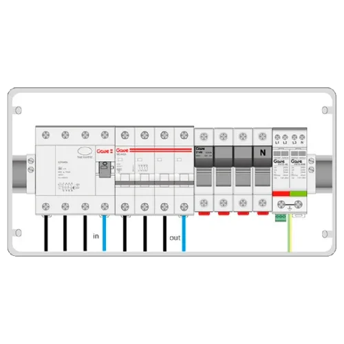 Caixa de Proteções AC Trifásico GAVE ACT32SDA 22kW 32A 30mA