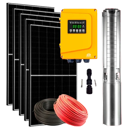 Kit de Bomba Solar Híbrida ZIRI 3SCP2-110 1,5CV 132m 4,6m³/h