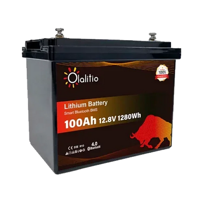 Bateria de Lítio 12V 100Ah Olalitio OLA-12-100-P Bluetooth