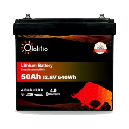 Bateria de Lítio 12V 50Ah Olalitio OLA-12-50 Bluetooth