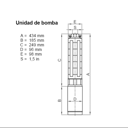 Bomba Submersível Solar Lorentz PU150 C-SJ5-4 6,1 m³/h 12m Centrífuga