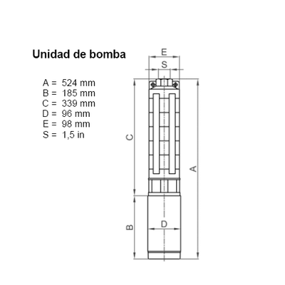 Bomba Submersível Solar Lorentz PU150 C-SJ5-8 4,6 m³/h 20m Centrífuga