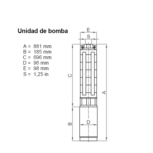 Bomba Solar Submersível Lorentz PU1800 C-SJ1-25 3m³/h 140m Centrífuga