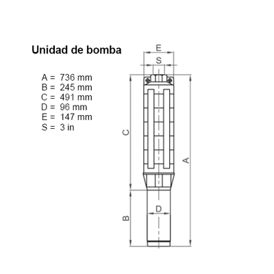 Bomba Solar Submersível Lorentz PU4000 C-SJ42-2 53m³/h 18m