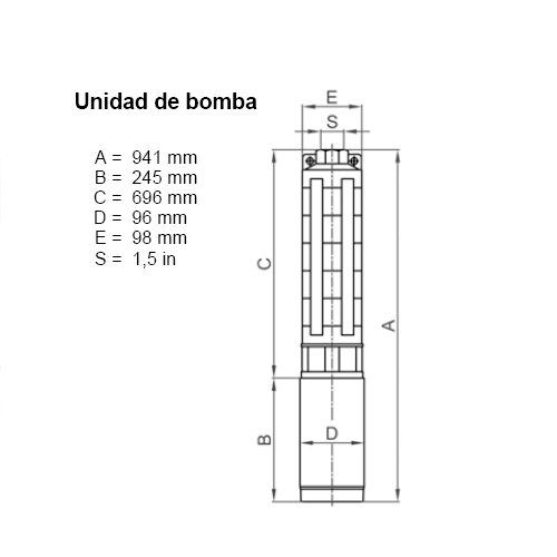 Bomba Solar Submersível Lorentz PU4000 C-SJ5-25 7,0m³/h 140m