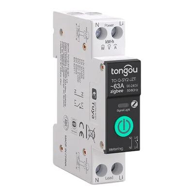 Disjuntor Inteligente ZigBee TUYA 1P 63A TO-Q-SY2-JZT com Medidor