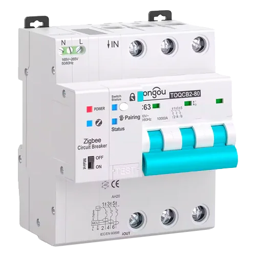 Magnetotérmico Inteligente Tongou 3P TOQCB2-80 1-63A Curva C Zigbee