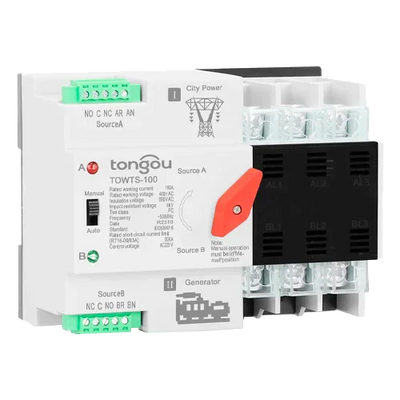 Interruptor de Transferência 3P ATS 100A Tongou TOWTS-100