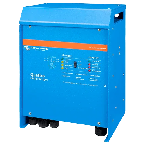 Inversor com Carregador Victron Quattro 24V 3000VA 24/3000/70-50/50