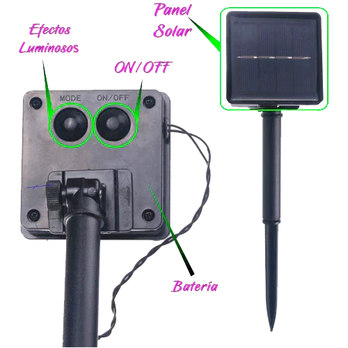 Grinalda Solar 200 LEDs 3000K Exterior JND-9138H
